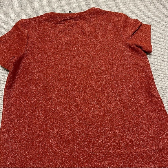 Scotch & Soda Maison Stargazer Lurex Glitter Shirt in Brick (M) - Picture 3 of 10